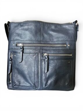 INC International Concepts Riverton Messenger Crossbody Bag Navy Blue